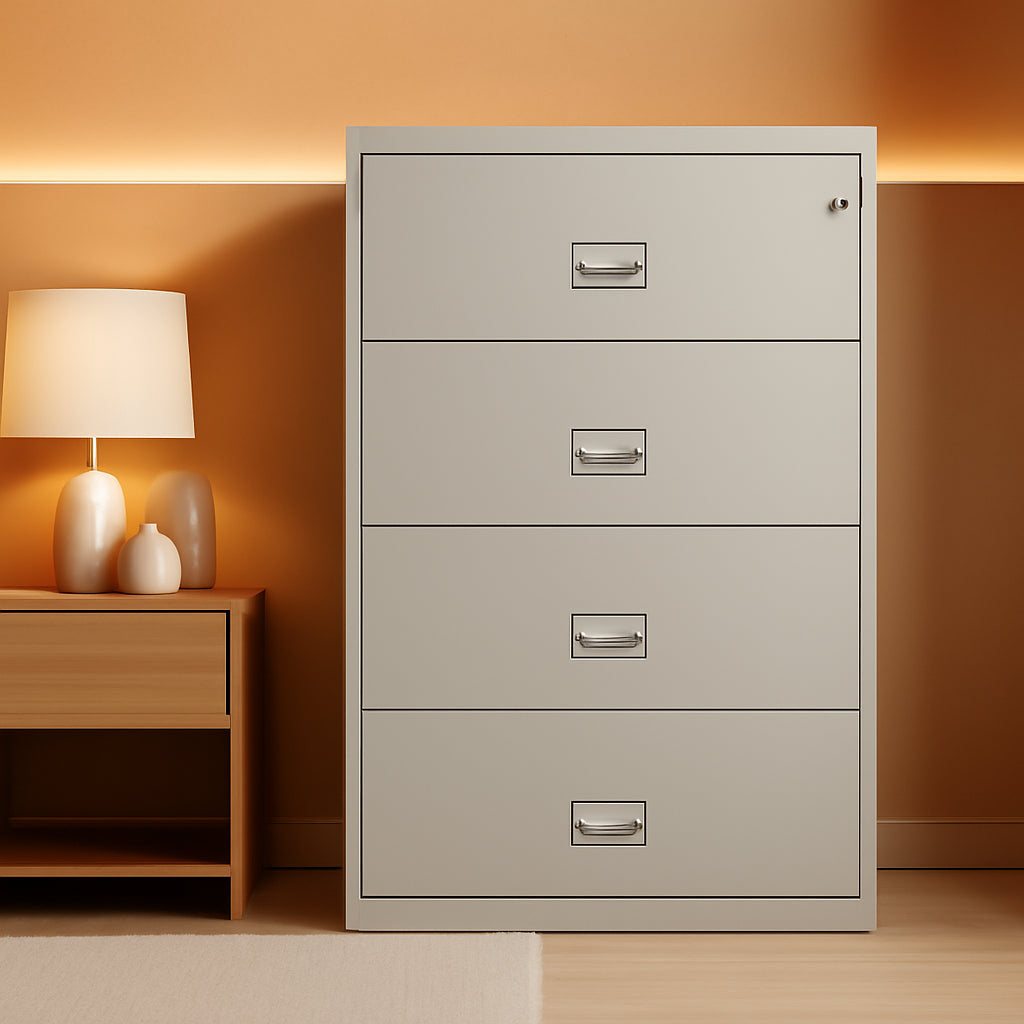 Lateral 38 Inch File Cabinet Light Gray Office Storage