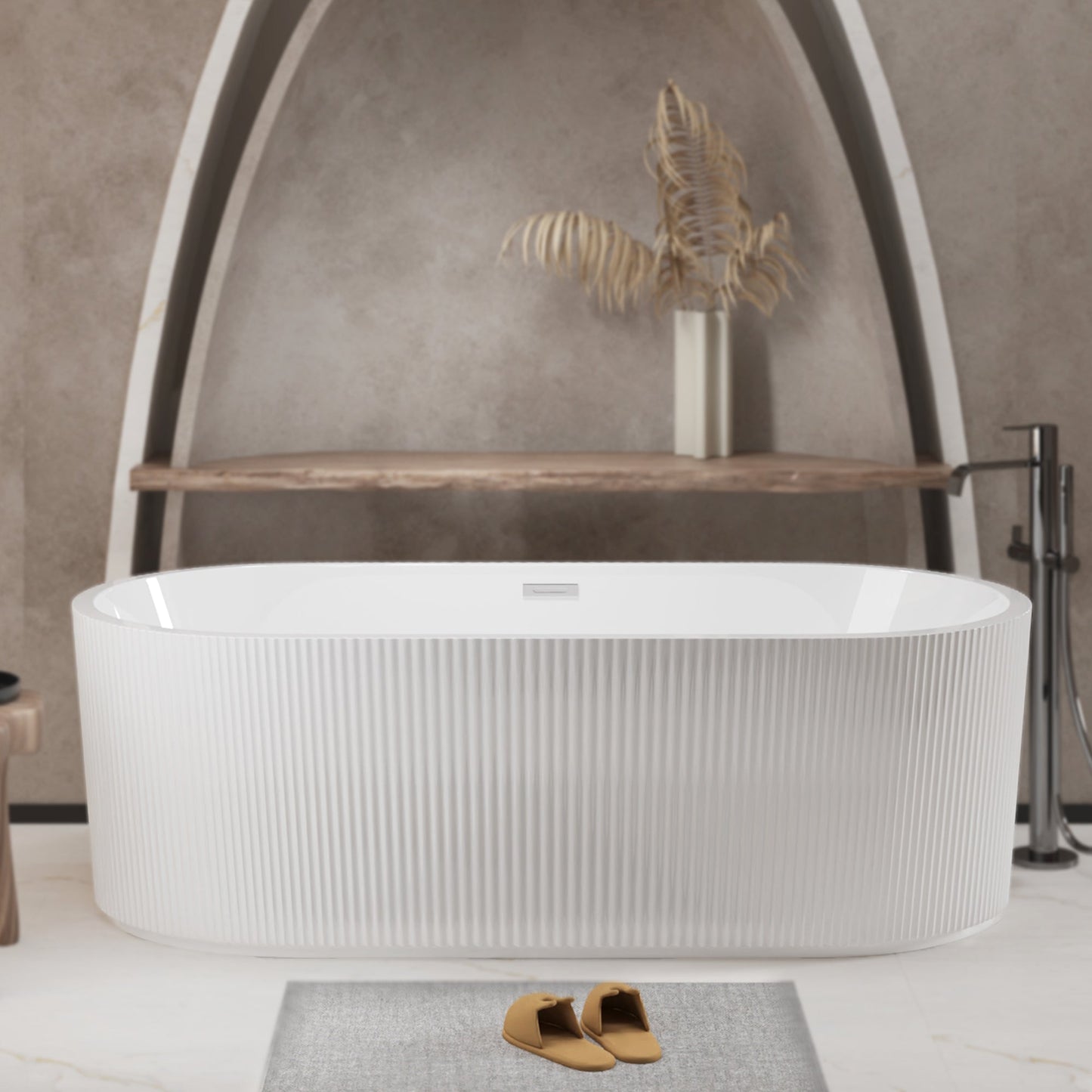 67" Linear Acrylic Freestanding Bathtub