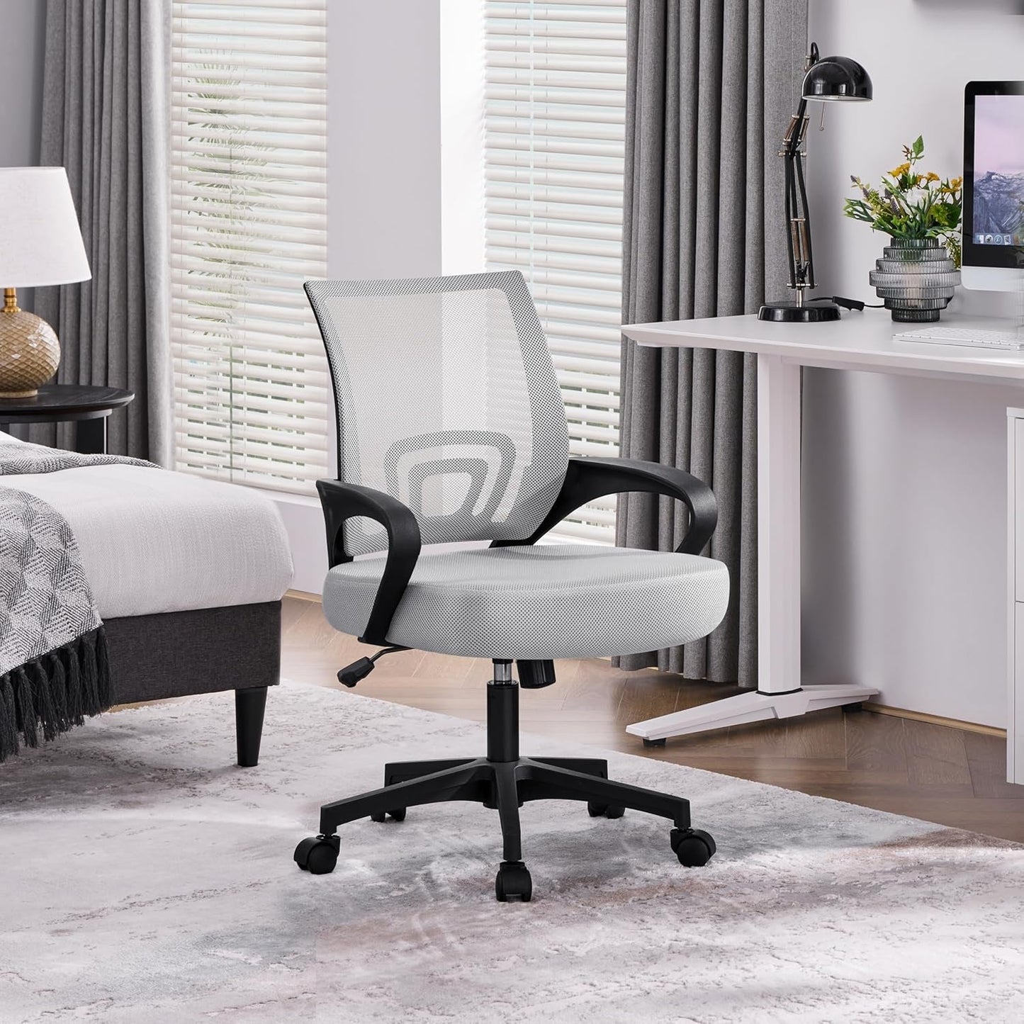 Ergonomic Mesh Office Chair With Lumbar Support Grey