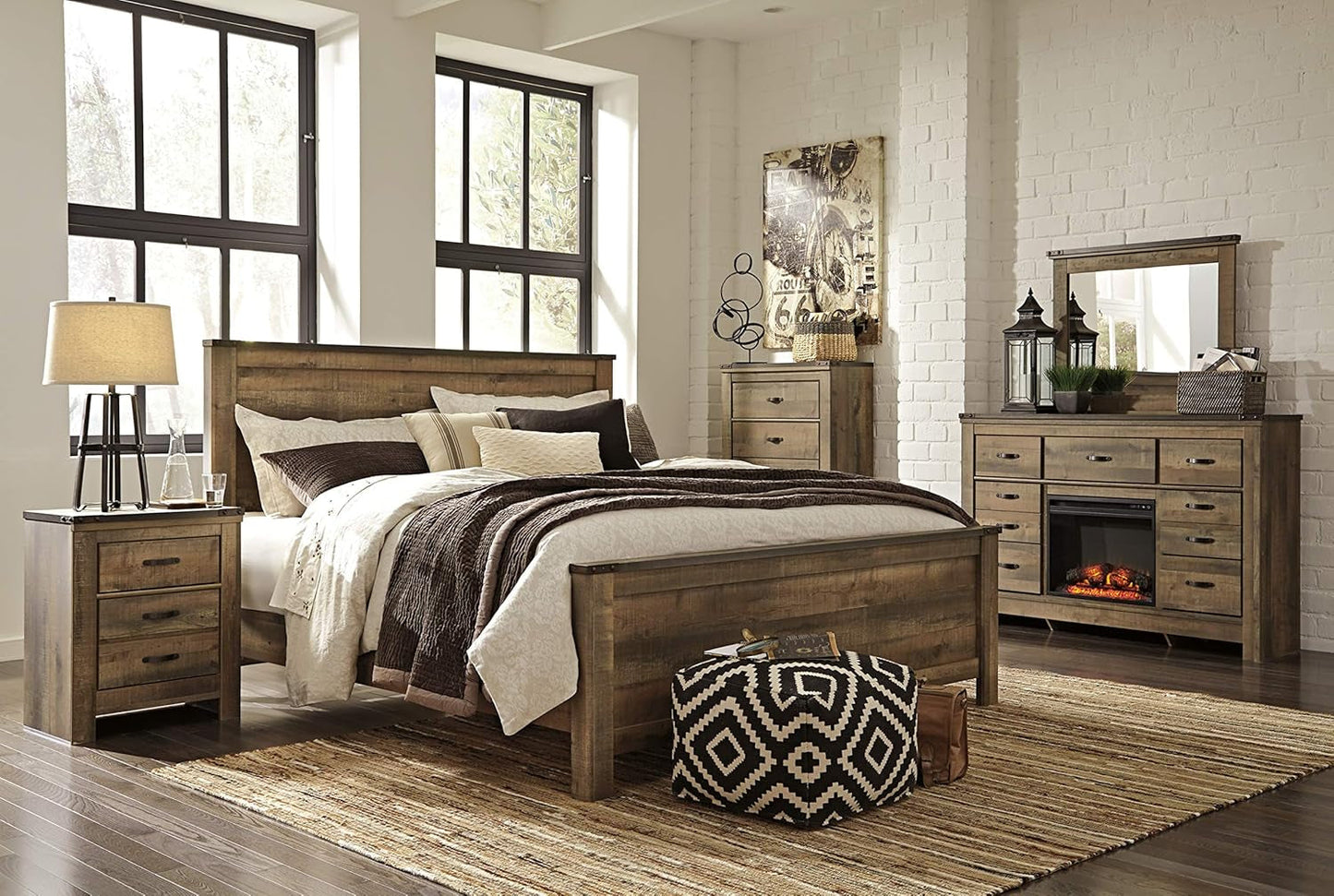 Rustic King Headboard with Charming Plank Details