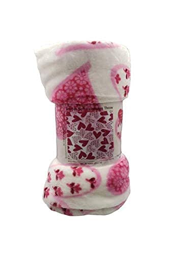 Decor&More Amor Eterno Be Mine Love Collection Valentine's Day Heart Ultra Plush Throw Blanket (50" x 60") -