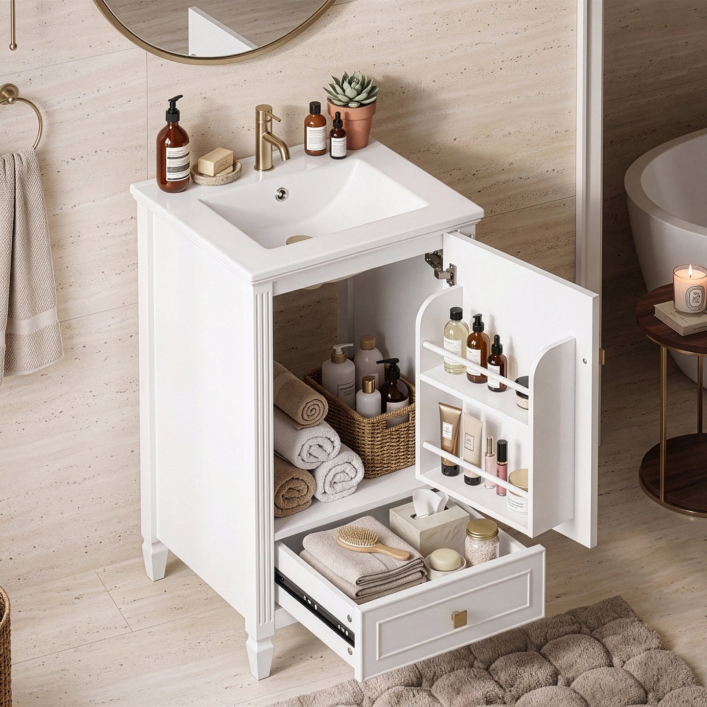 20" Bathroom Vanity with Ceramic Sink