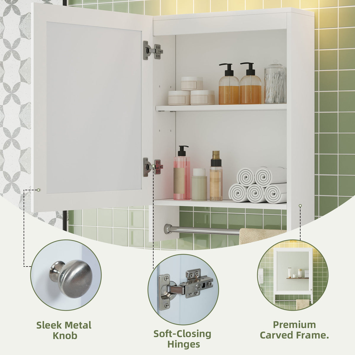 3-in-1 Bathroom Mirror Cabinet