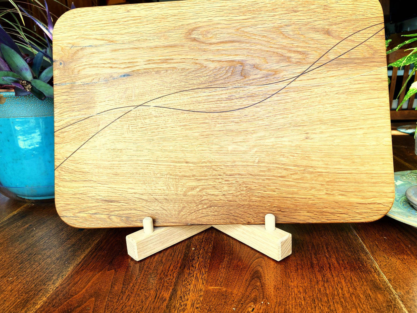 White Oak Charcuterie Board - Exotic Wood Decorative Banding