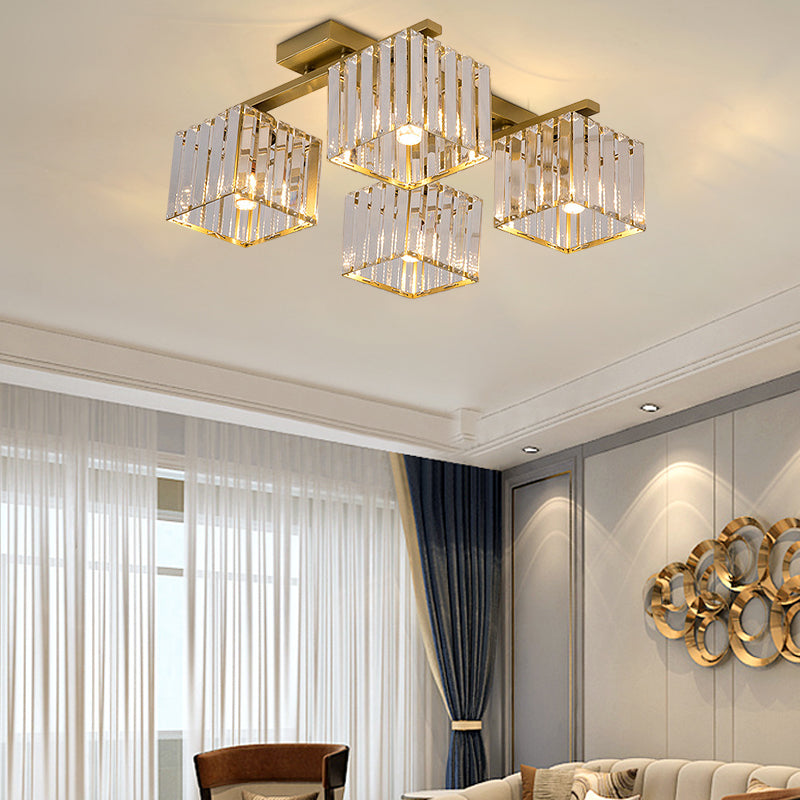 Anya's Modern Crystal Chandelier - Square Design