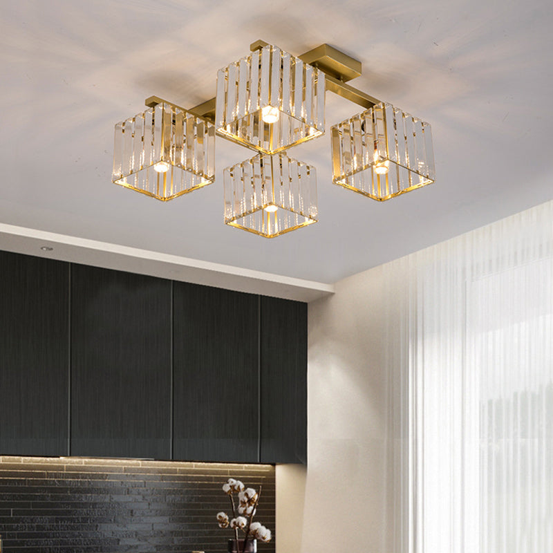 Anya's Modern Crystal Chandelier - Square Design