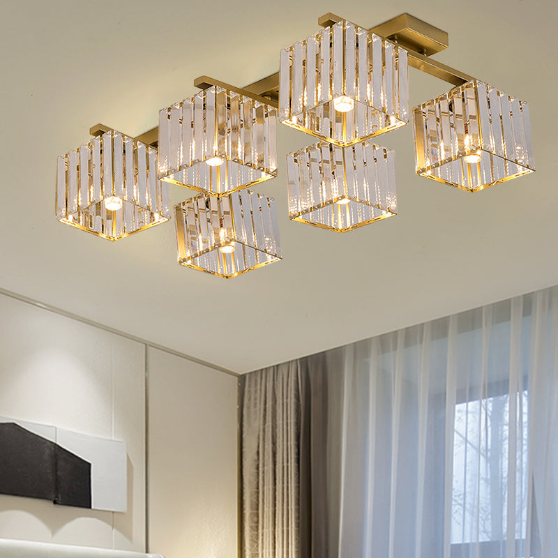 Anya's Modern Crystal Chandelier - Square Design