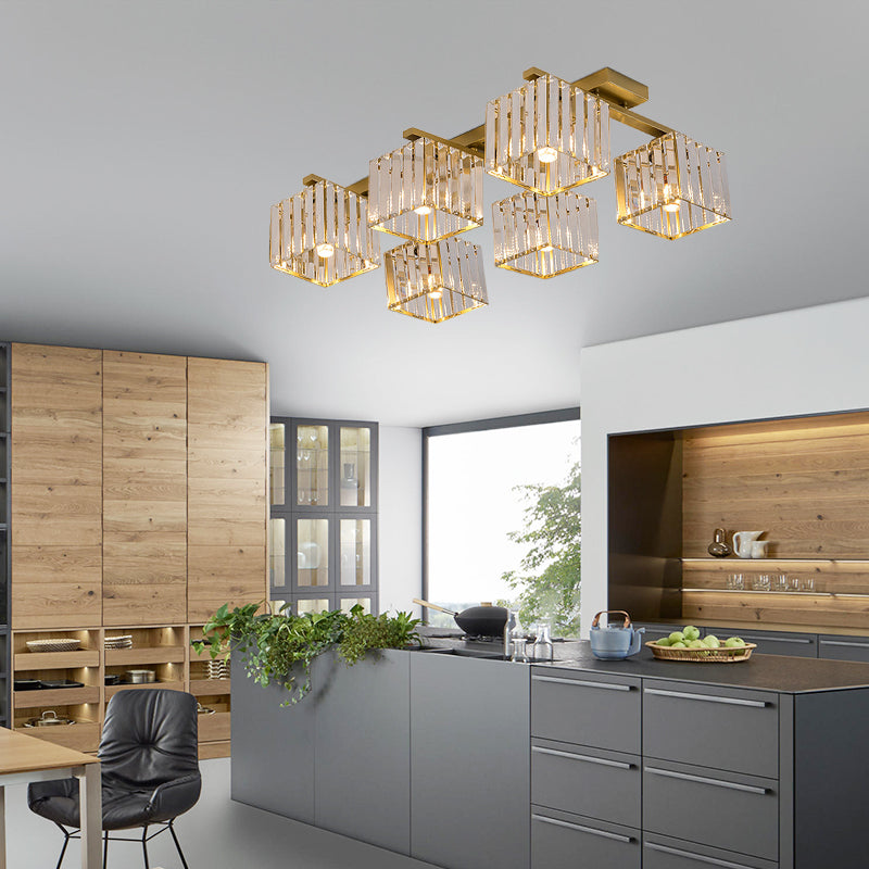 Anya's Modern Crystal Chandelier - Square Design