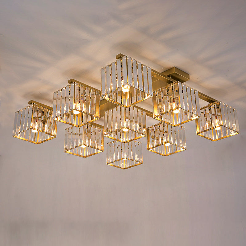 Anya's Modern Crystal Chandelier - Square Design