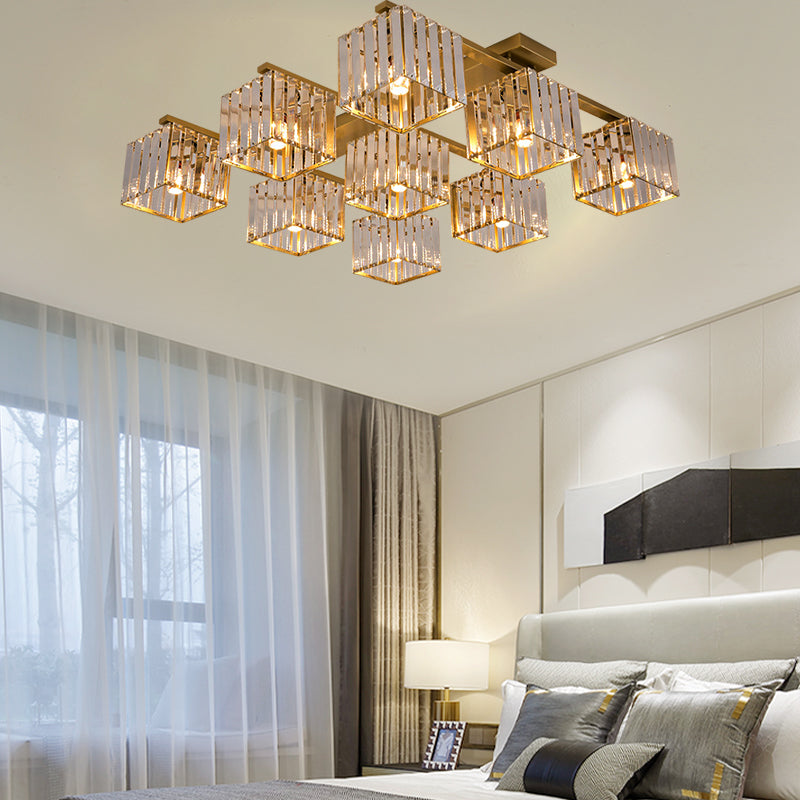 Anya's Modern Crystal Chandelier - Square Design