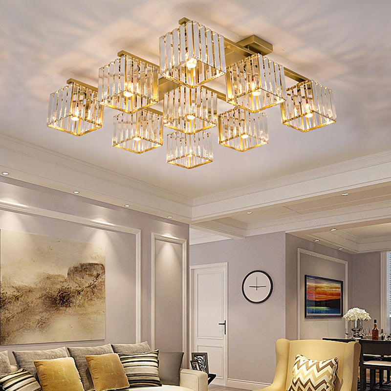 Anya's Modern Crystal Chandelier - Square Design