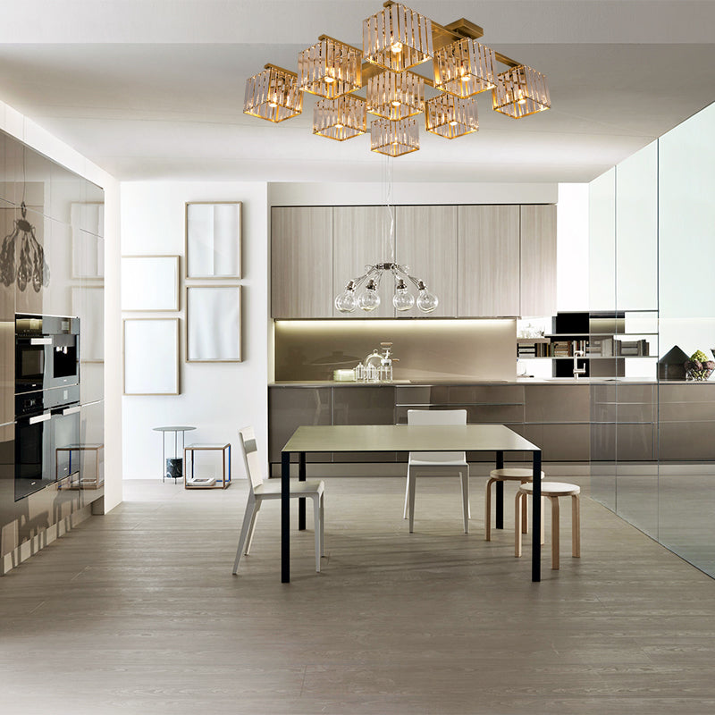Anya's Modern Crystal Chandelier - Square Design