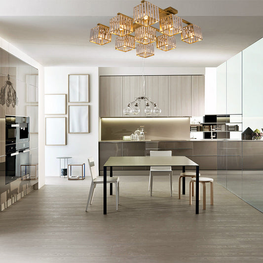 Anya's Modern Crystal Chandelier - Square Design