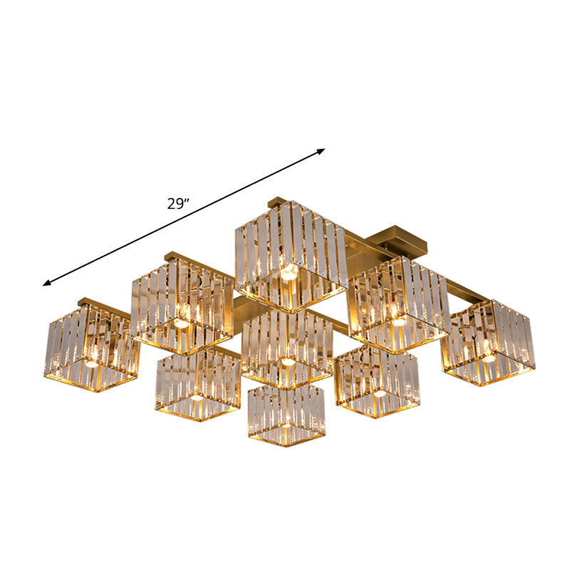 Anya's Modern Crystal Chandelier - Square Design