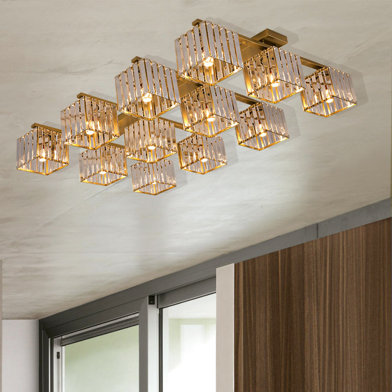 Anya's Modern Crystal Chandelier - Square Design