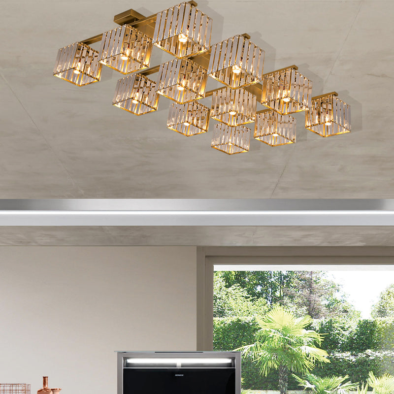 Anya's Modern Crystal Chandelier - Square Design