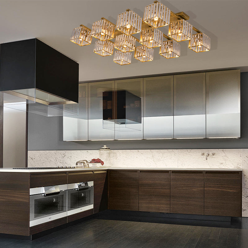 Anya's Modern Crystal Chandelier - Square Design