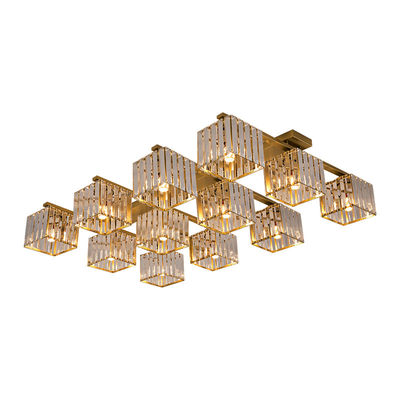 Anya's Modern Crystal Chandelier - Square Design