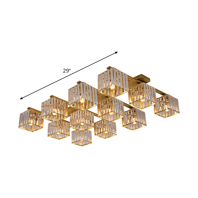 Anya's Modern Crystal Chandelier - Square Design