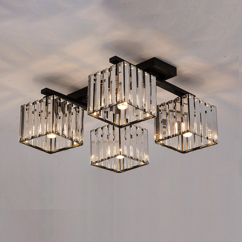Anya's Modern Crystal Chandelier - Square Design