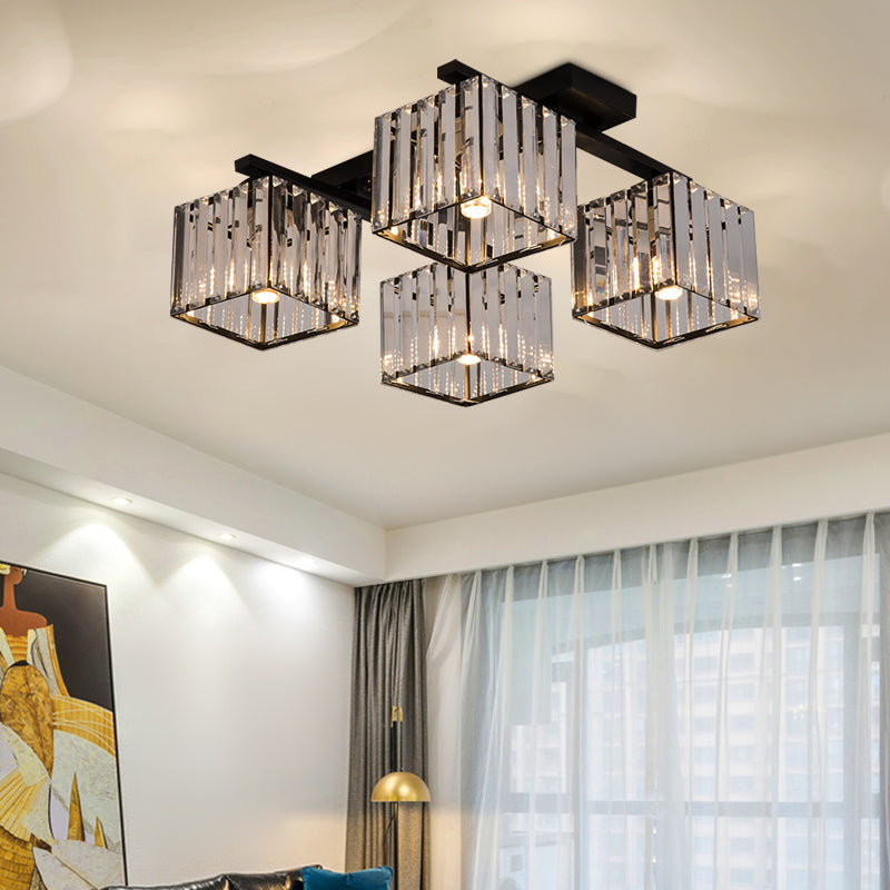Anya's Modern Crystal Chandelier - Square Design