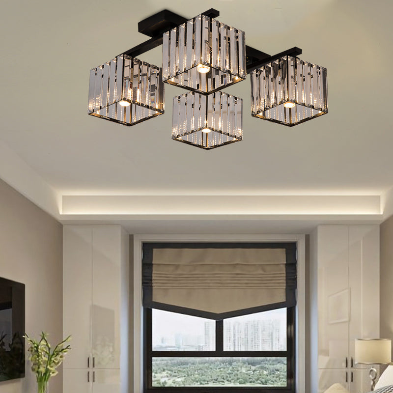 Anya's Modern Crystal Chandelier - Square Design