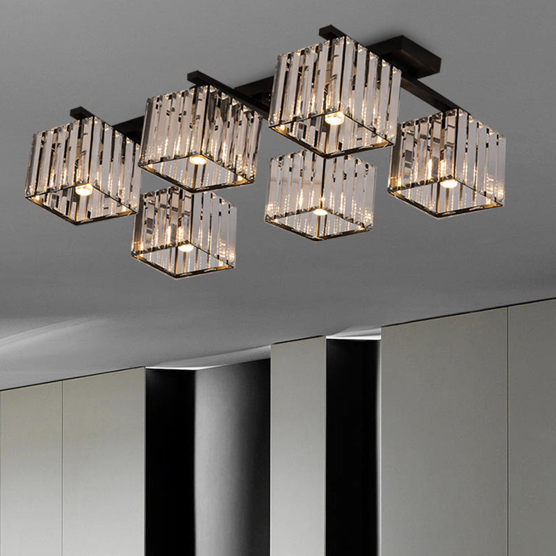 Anya's Modern Crystal Chandelier - Square Design