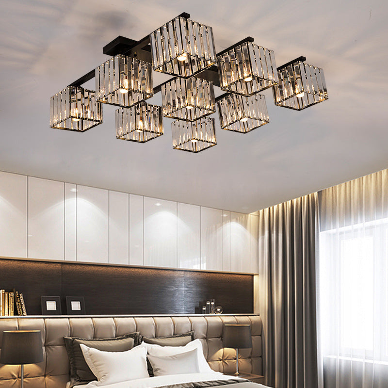 Anya's Modern Crystal Chandelier - Square Design