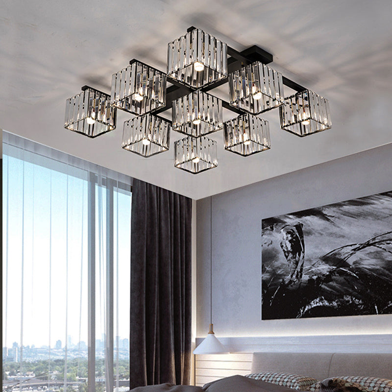 Anya's Modern Crystal Chandelier - Square Design