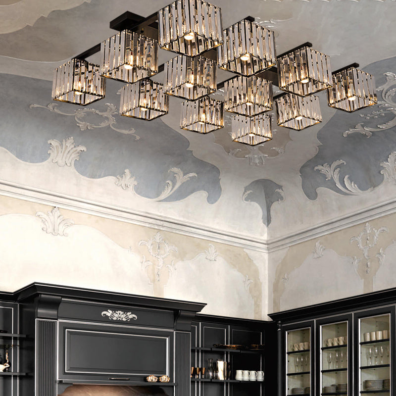 Anya's Modern Crystal Chandelier - Square Design