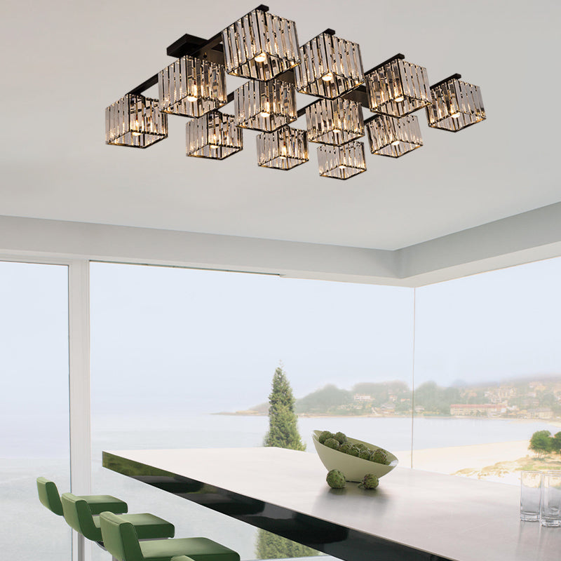 Anya's Modern Crystal Chandelier - Square Design