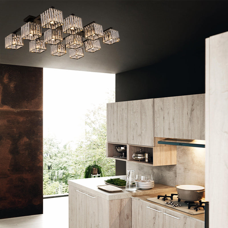 Anya's Modern Crystal Chandelier - Square Design