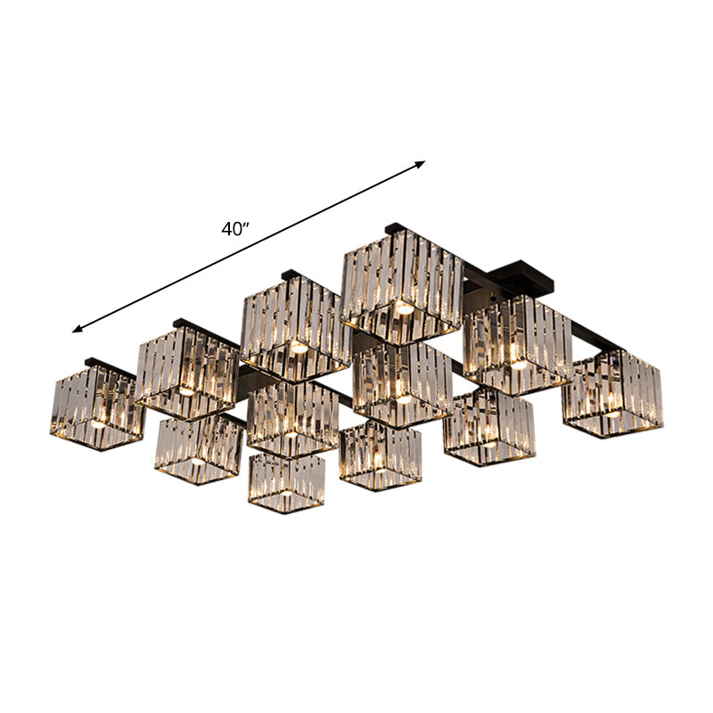 Anya's Modern Crystal Chandelier - Square Design