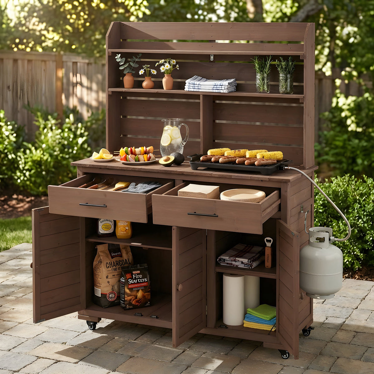 TOPMAX 65''H Large Garden Potting Bench