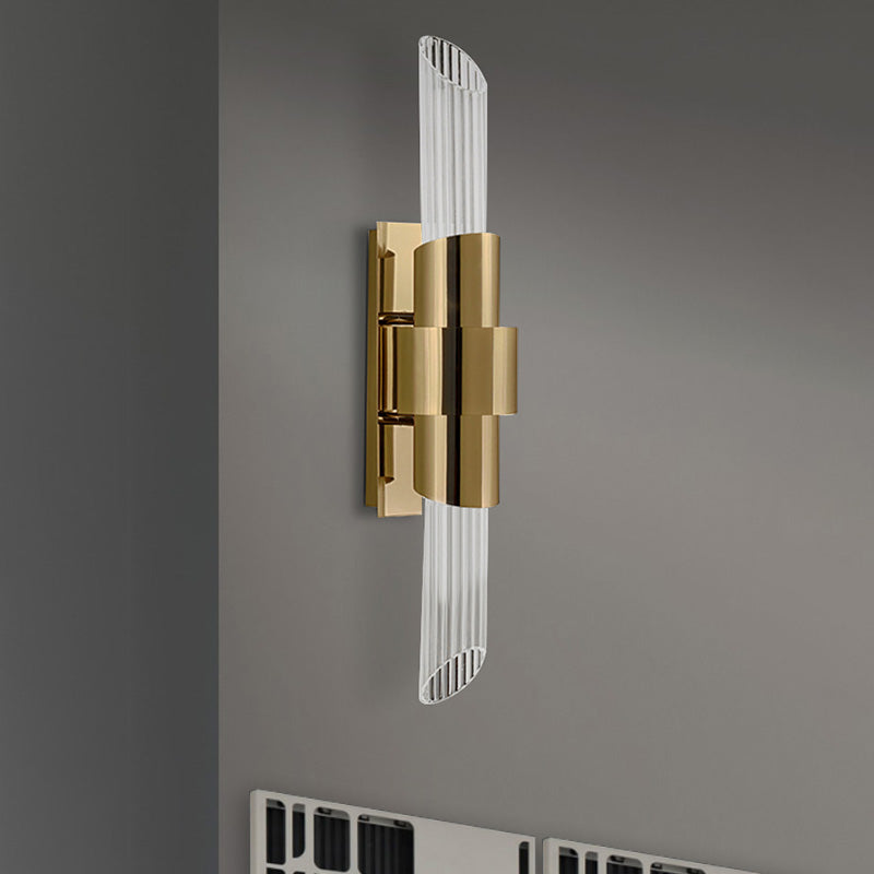 Isabella's Modern Gold Wall Sconce with Prismatic Crystals