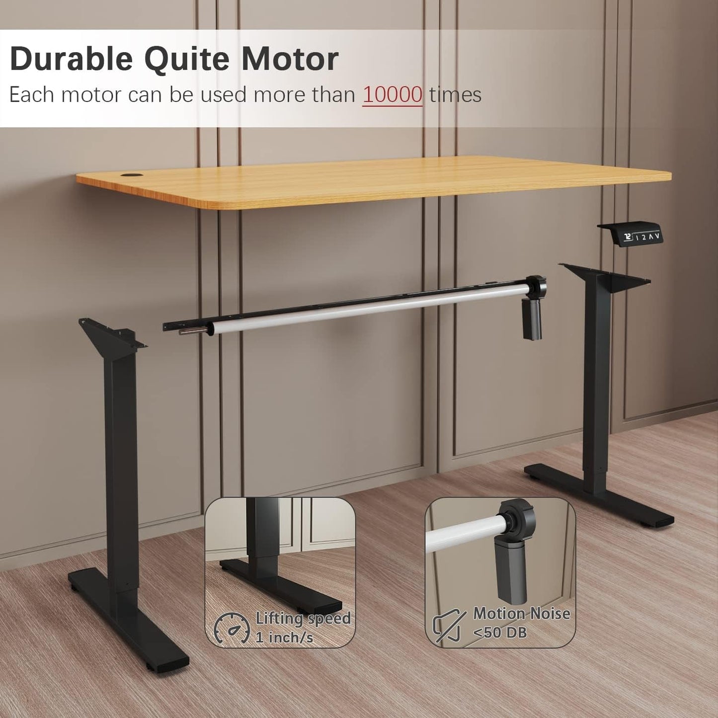 Electric Height Adjustable Standing Desk 55x24 Memory Preset