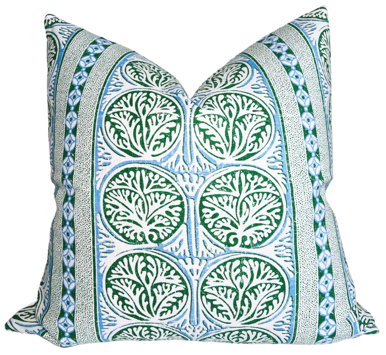 Fair Isle Pillow Cover in Blue and Green