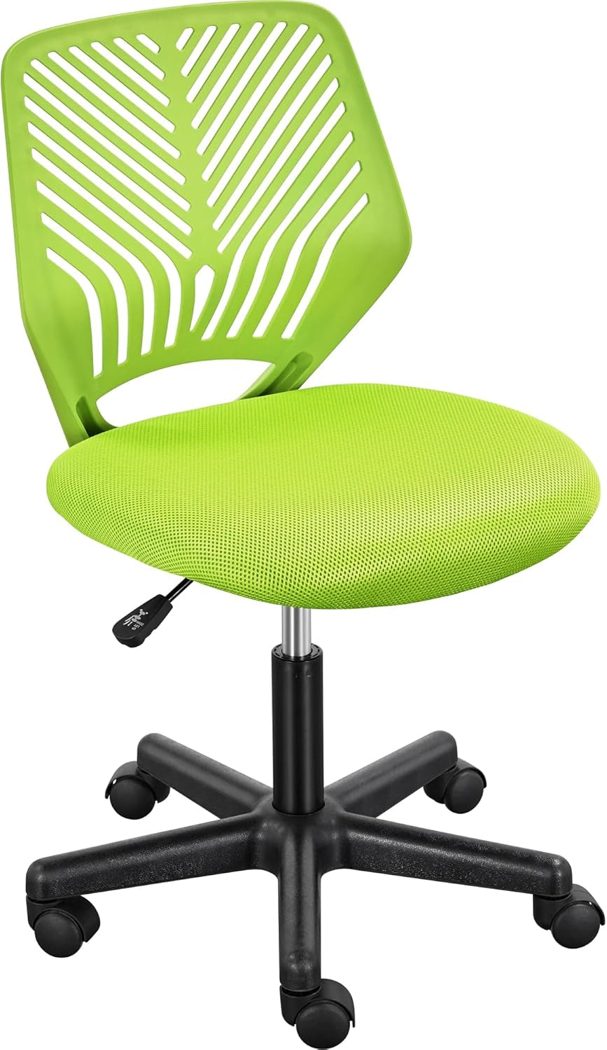 Kids Desk Chair Green Swivel Task Chair With Lumbar Support