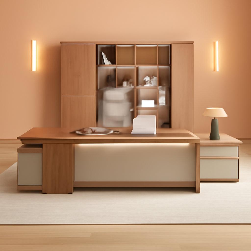 79 Inch L Shaped Desk Lockable Drawers Privacy Panel