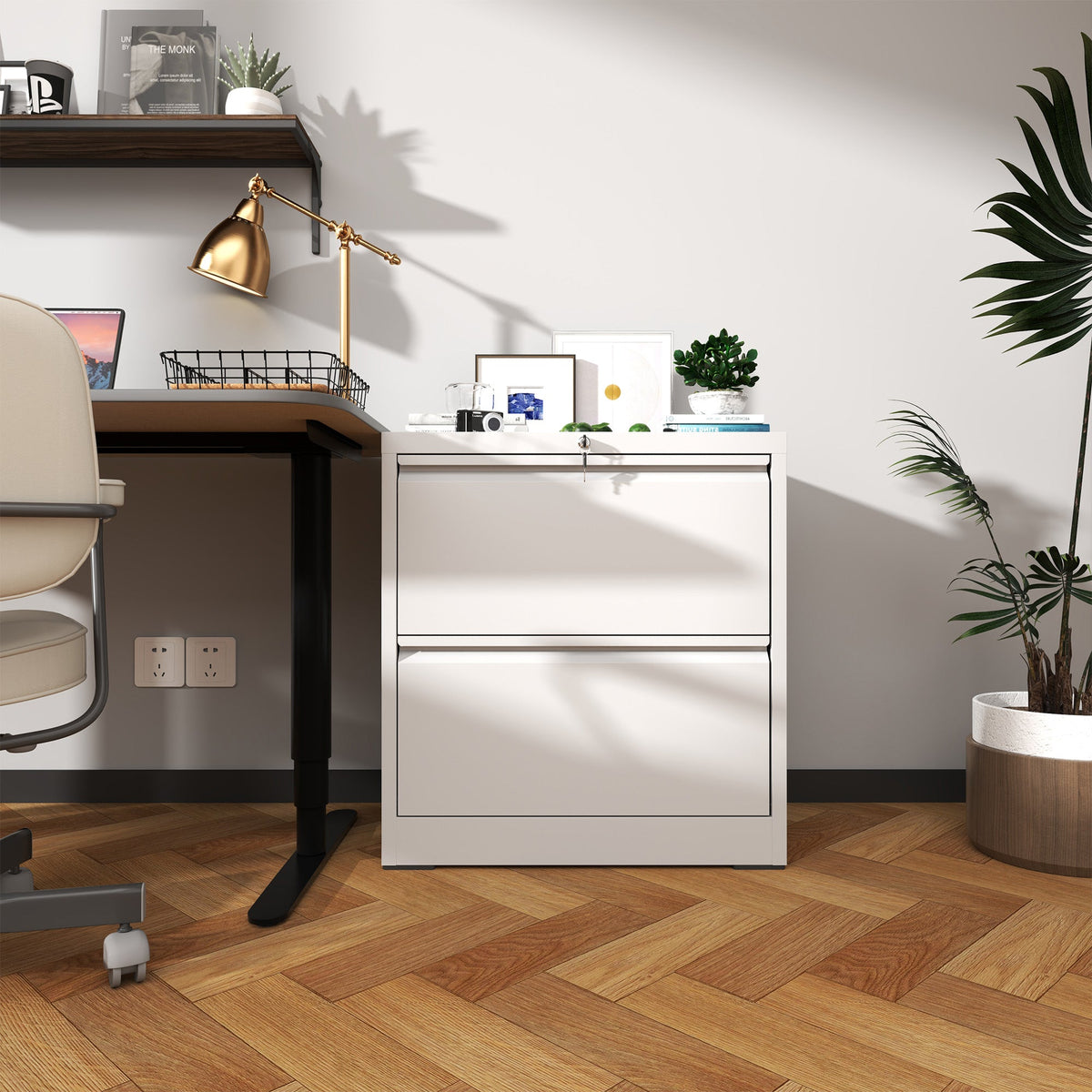 2 Drawer Lateral File Cabinet with Lock
