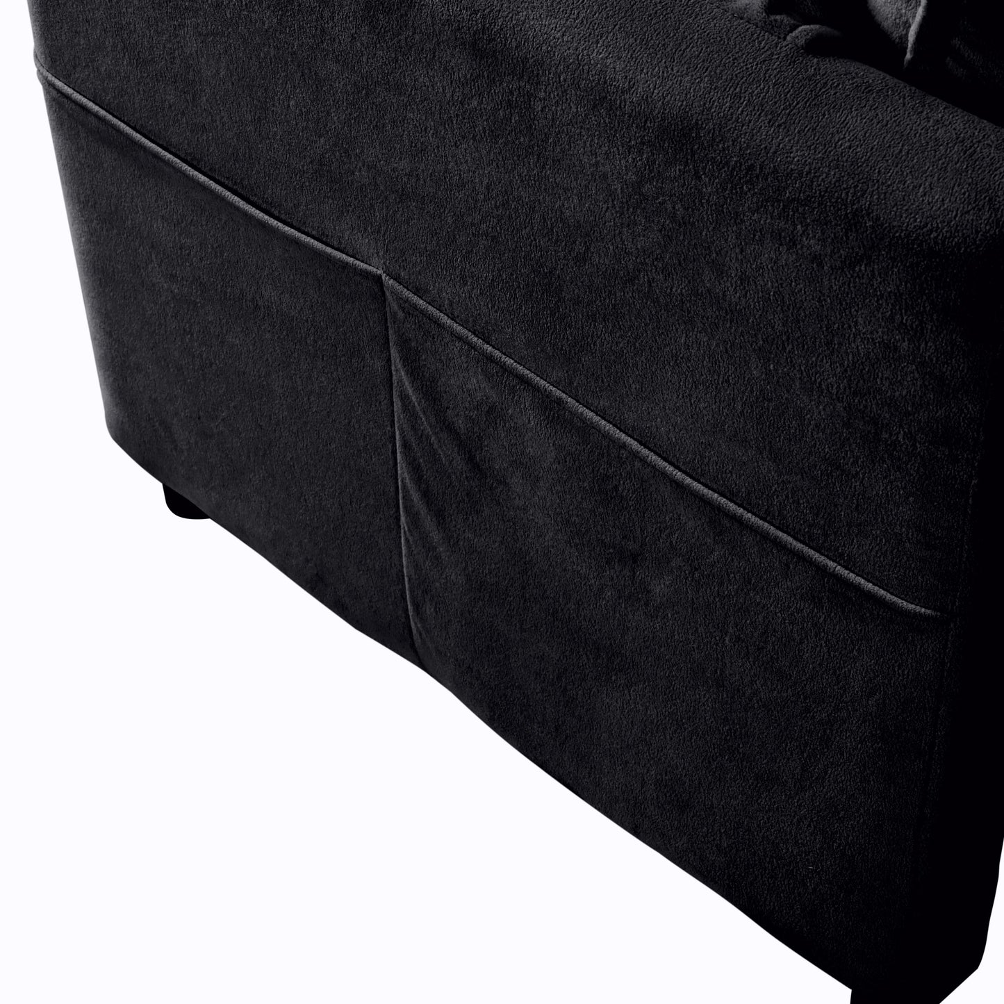 Modular Sectional Sofa, Oversized Deep Seat U Shaped Couch Set for Living Room, 4-Seater Comfy Cloud Couches with Two Movable Ottomans, DIY Combination, Chenille,Black