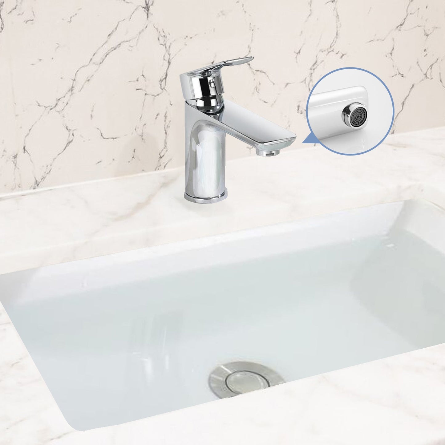 Chrome Single Handle Lavatory Basin Sink Faucet