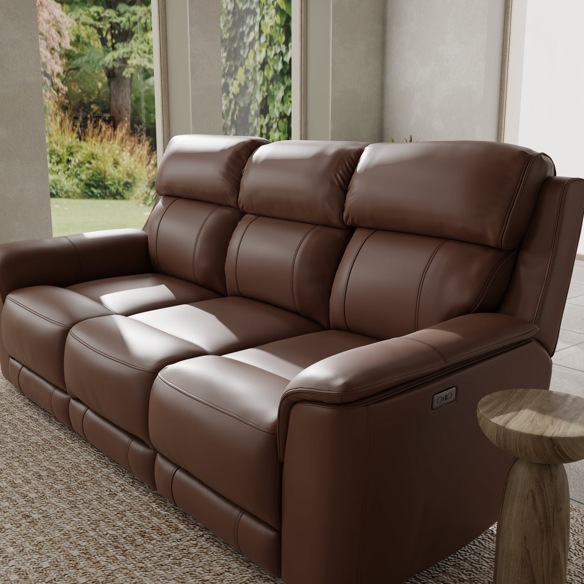 Oslo Dual Power Reclining Sofa in Pecan