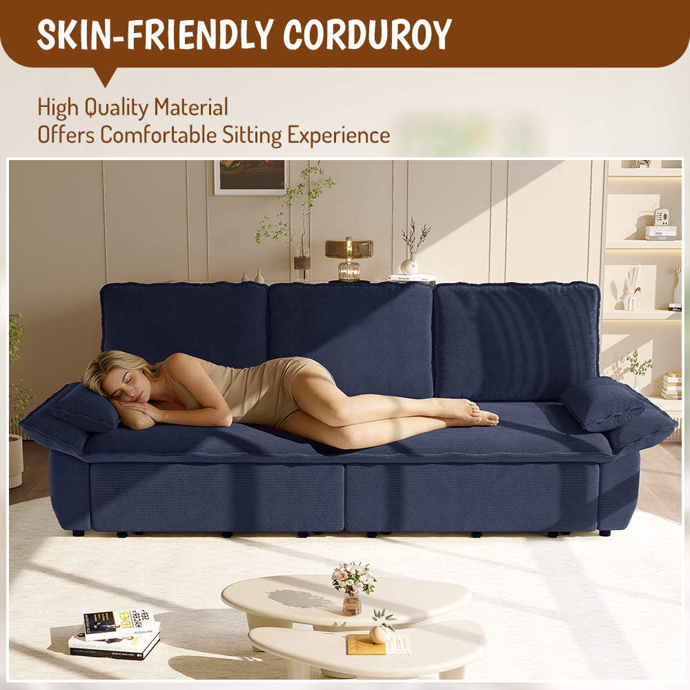 94.5" King Size 3-in-1 Convertible Sleeper Sofa Bed