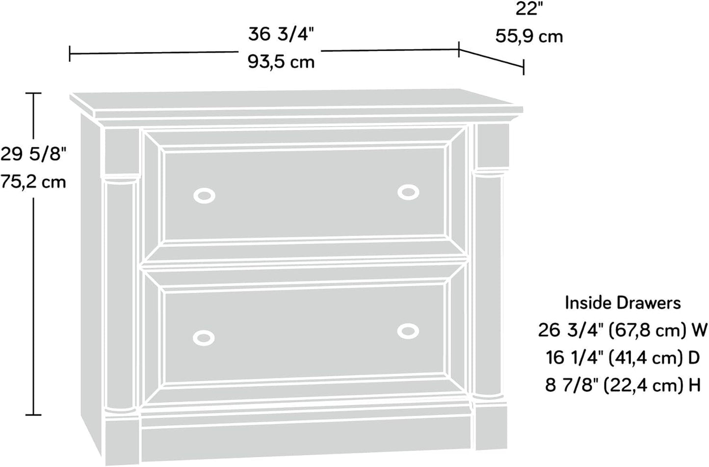 Palladia Lateral File Cabinet 36.81in L Select Cherry