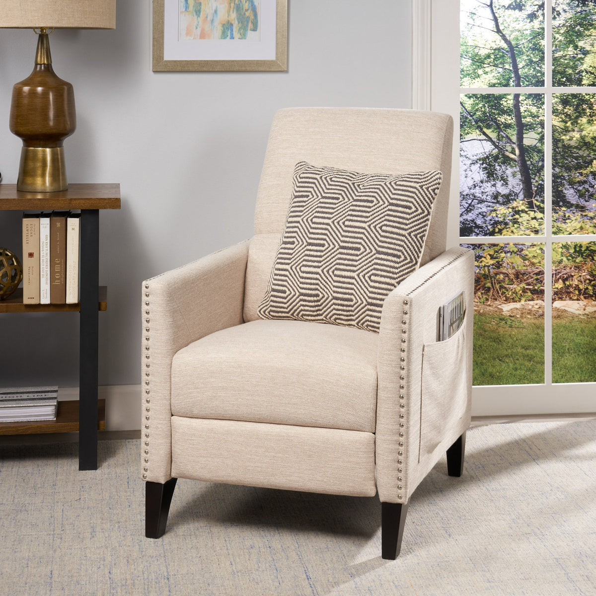 Pushback Recliner Chair with Side Pocket