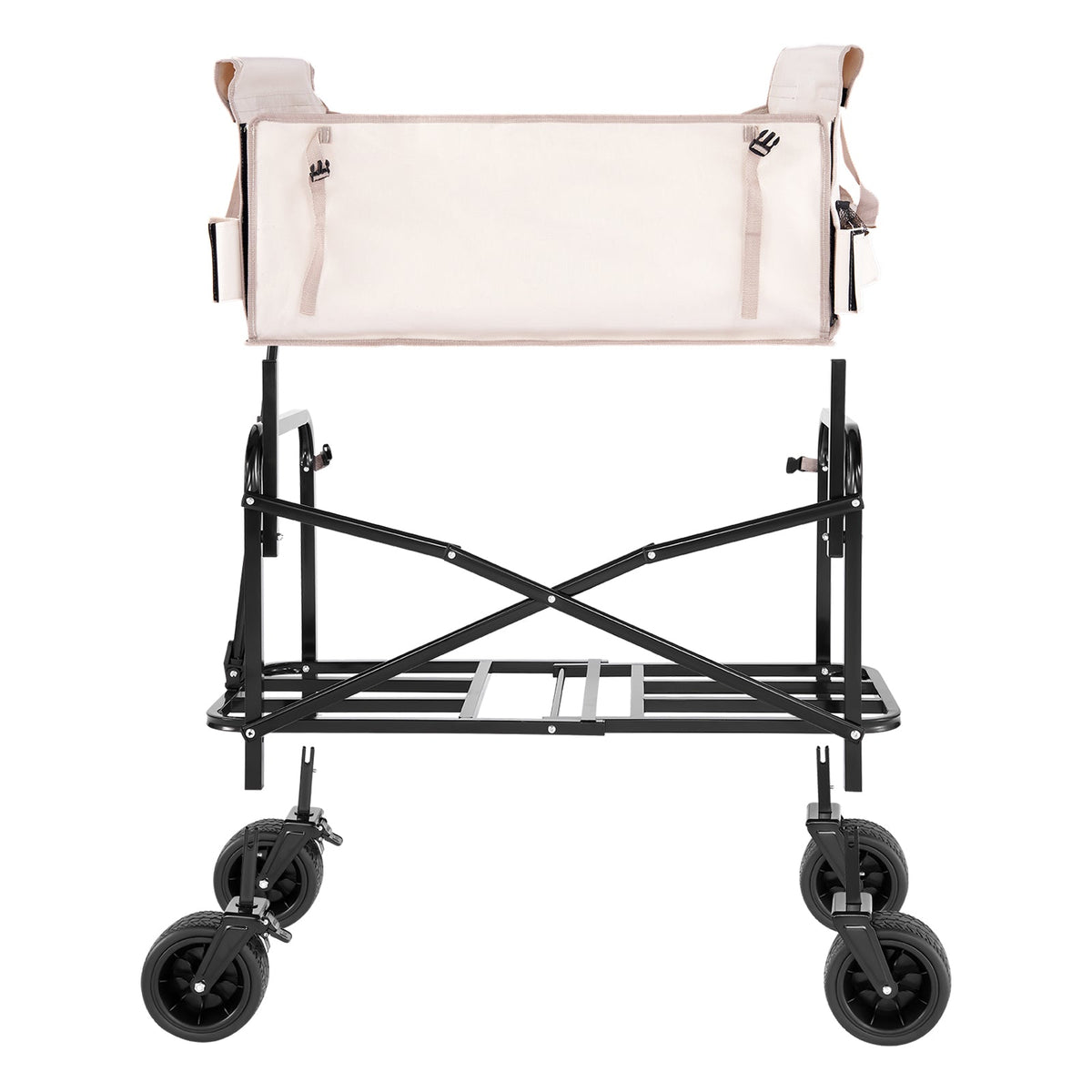 Foldable Wagon Cart Converts to Bench - 550lb Load & 220L Utility Wagon for Camp