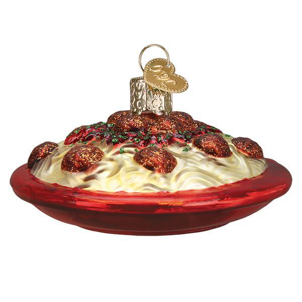Spaghetti and Meatballs Ornament featuring detailed spaghetti, meatballs, and festive colors to celebrate Italian cuisine.