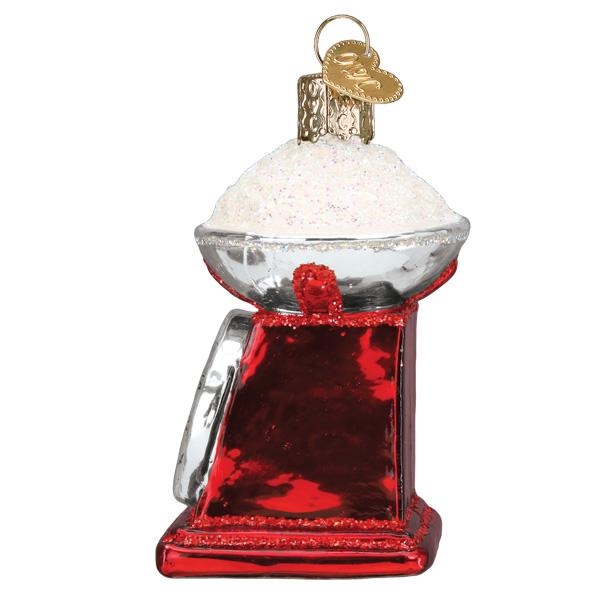 Decorative kitchen scale ornament on a white background