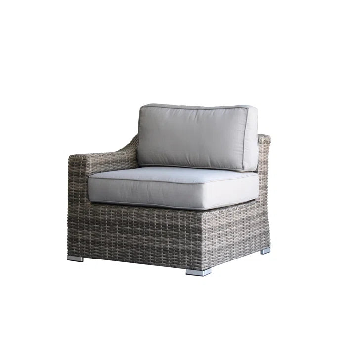Stylish Rattan Wicker 3-Person Seating Group with Plush Cushions